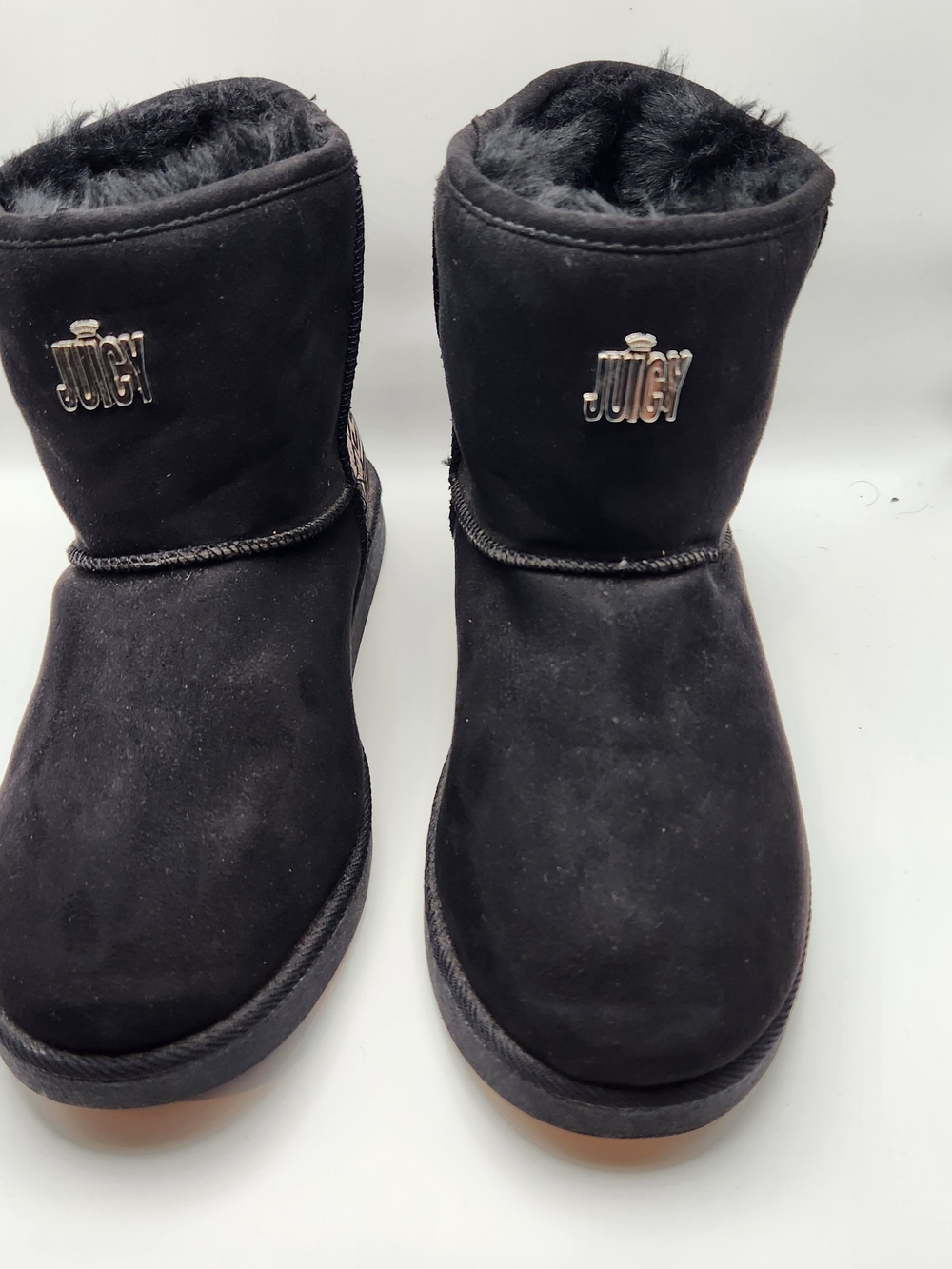 Juicy Couture Black Plush Fur-Lined Short Boots